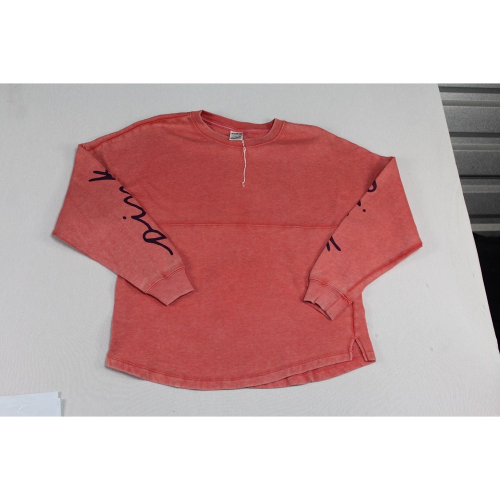 Pink Women Red Sweater Crew Neck Long Sleeve Size Small